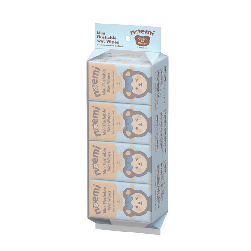 Mini Flushable Wet Toilet Tissue – 7 Sheets (140×180mm)