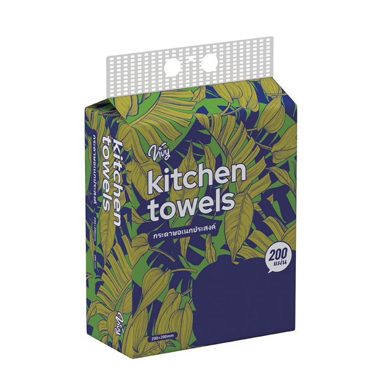 Hanging Virgin Pulp Kitchen Paper Towels – 200 Sheets (200×200mm)