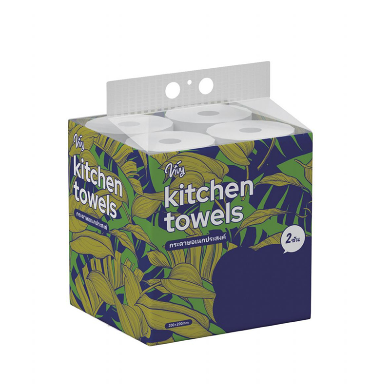 Virgin Pulp Roll Kitchen Towels – 120 Sheets per Roll (225×115mm)